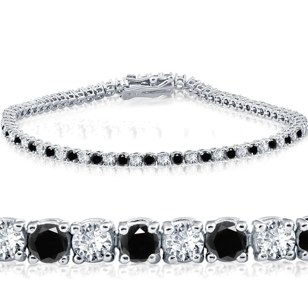3ct Black & White Diamond Tennis Bracelet 7